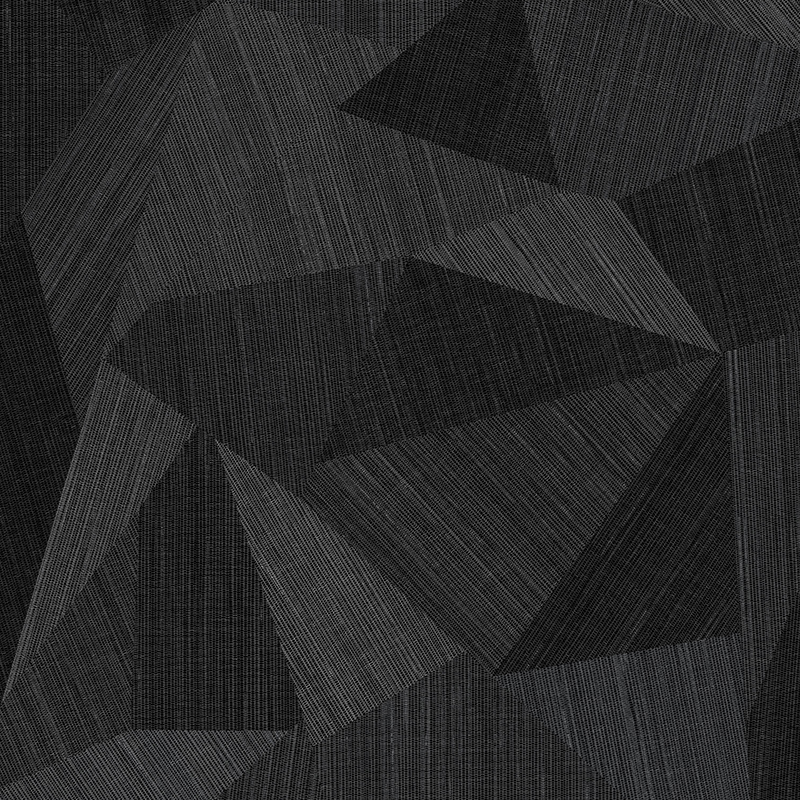 Dunkelgrauer, geometrischer Patchwork-Teppich mit Textur, ABA-Klick-Vinyldielenboden